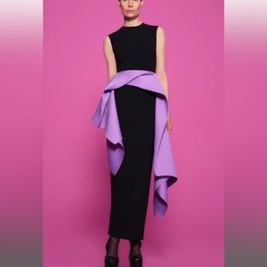Solace London The Renn Maxi Dress in Black & Lilac size 4UK (size 0 US)